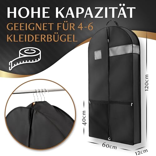 Bruce.® Großer Kleidersack 120 x 60 x 12 cm – Atmungsaktive Kleiderhülle für 4–6 Teile wie Anzug, Kleid & Jacke – 120 GSM Materialstärke – Ideal für Reisen & Aufbewahrung - Kleidersäcke herren