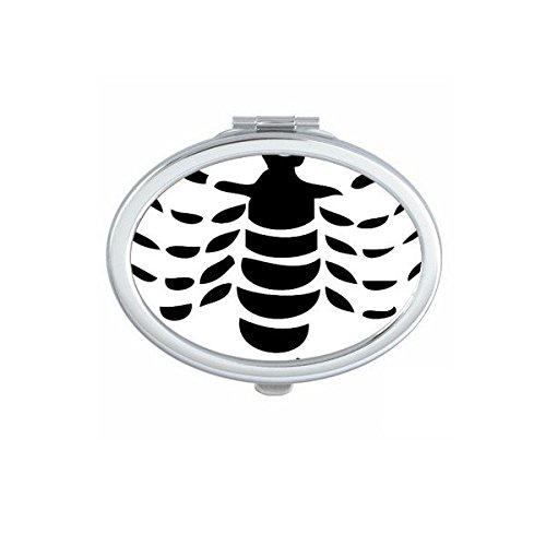Miroir de poche Scorpion Signe du Zodiaque compact et ovale pour maquillage nomade