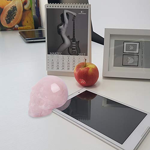 Garneck Cabeça de crânio humano de cristal de quartzo, caveira, cristal, pedra humana, estátua de ca