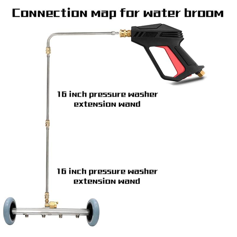 16 Inch Hogedrukreiniger Onderstelreiniger - Dual Purpose Auto Chassis Wasmachine Met 2 Uitbreidingstokken En 90° Hoek
