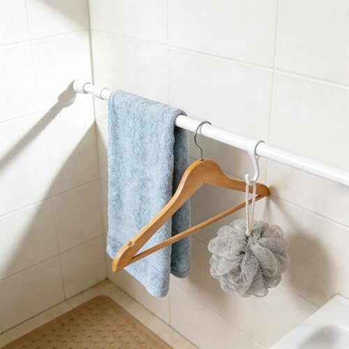2 Stücks Gardinenstangen, kein Bohren erforderlich, durch Drehen verstellbar, geeignet für Gardinen, Kleiderschränke, kleine Esstische und kleine Fenster, weiß (30-50 cm)