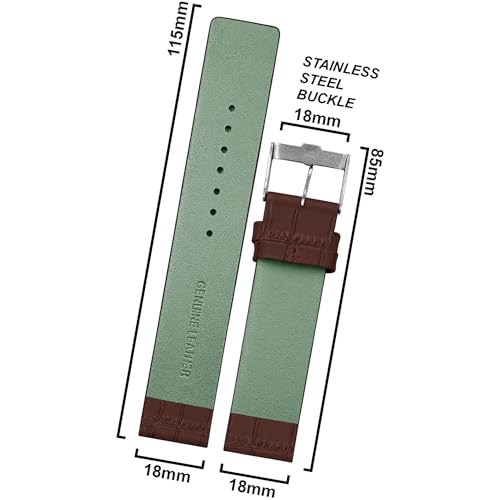 Image of DBLACK ''TNDS1'' Slim Leather Watch Strap, Minimalist style and a Bamboo-texture Design Belt / / For 18mm, 20mm, or 22mm, Compatible for TITAN Edge Slim Watches (Choose Your Size & Color)