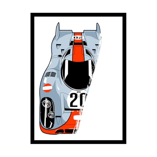 Image of BLINKART Ford Mustang GT Le Mans CarFramed Posters Gift Items Boys Room Wall Decoration Bedroom Office Studio Synthetic Wood Frame & Acrylic Glass Ready to Hang - 18x12 Inch, (A4 Size) - CAR-006