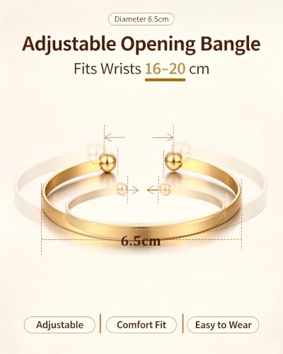 Image of IF ME Gold Bangle Bracelets for Women, Indian Bangles Stackable Set, Multi Layer Textured 18K Gold Plated Chunky Bracelets Boho Jewelrys Set