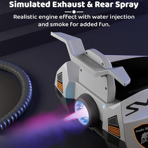 Image of StarAndDaisy Baby Magic /Swing Car for Kids Toys for 2-5 Years boy, with LED Light & Music,Backrest, 360 Swivel Steering Twister Ride-on /Wiggle car with Smoke (Grey)