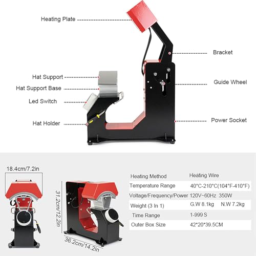 Máquina automática de prensado para gorras 3-en-1 miniatura 3