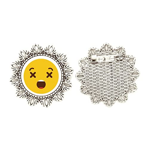Broche de plata con diseño de flor amarillo medium para chaquetas y pañuelos