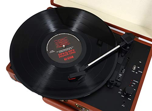 EastRock Platine Vinyle Bluetooth Portable USB, Vintage Platine Vinyle à 3 Vitesses (33/45/78 RPM), Tourne-Disque avec… - Les Beatles, Paul McCartney, John Lennon, RIngo Starr, George Harrison EastRock Platine Vinyle Bluetooth Portable USB, Vintage Platine Vinyle à 3 Vitesses (33/45/78 RPM), Tourne-Disque avec… – Image 4