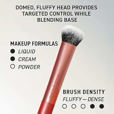 Real Techniques 6 Piece Everyday Essentials Makeup Brush Set, Includes 4 Brushes & 2 Makeup Sponges, For Foundation, Blush, Bronzer, Contour, Eyeshadow, Powder, Travel Gift Set, Cruelty-Free & Vegan