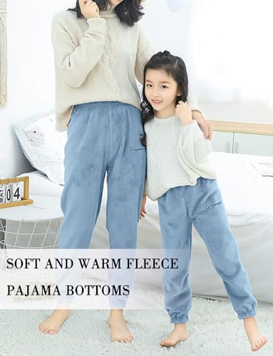 SEAUR Kinder Pyjama Hose Flanell Fleece Schlafanzughose Warm Flauschig Pyjamahose Mädchen Jungen Plüschhose Herbst Winter - 150(140-146)