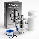 Filtro Agua Ducha 36 Etapas Viuxil Purificador de Agua con 2 Cartuchos Reemplazables Alta Presión, Fácil Instalación y Diseño Cromado Mini descalcificador de agua domestico y Filtro Ducha Antical