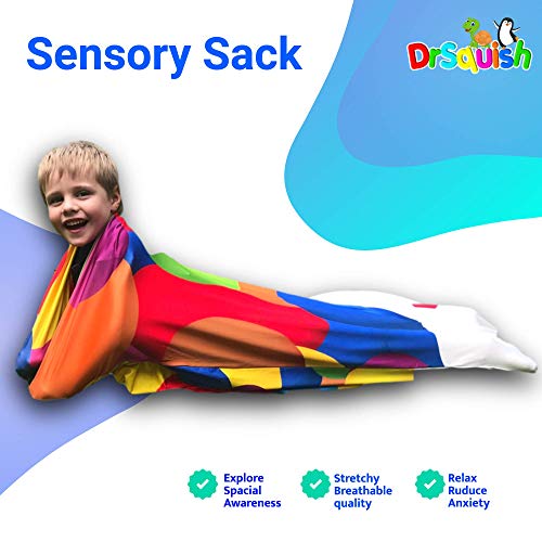 Dr Squish Sensory Sock - Bag - Sack - Washable - Body Pod - Comfortable Blanket - Blankets & Throws - Full Body Wrap - Self Soothing - Wearable Blanket For Kids (3-5 Years, 40 X 27 Inch) #TOP2