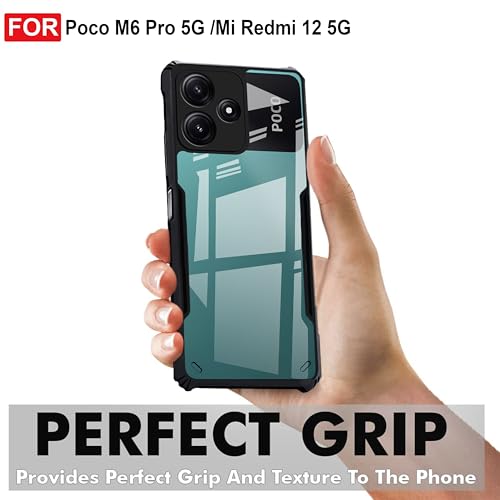 Image of Zapcase Back Case Cover for Poco M6 Pro 5G | Compatible for Poco M6 Pro 5G Back Case Cover | Clear Case with Camera Protection | (TPU + PC | Matte Black)
