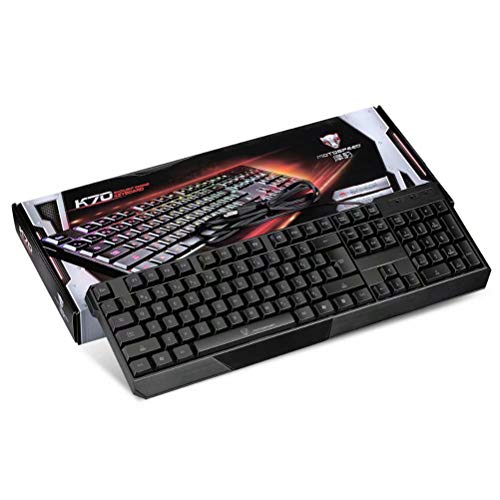 Clavier gaming rétroéclairé 7 couleurs USB avec touches silencieuses pour PC portable - 5