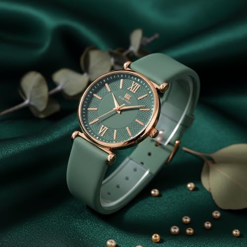 Image of IIK COLLECTION Watches for Women Round Dial |Analogue Quartz Movemnet Ladies Watch|Long Battery Life|Leather Bracelet Strap|Buckle Lock Clasp Safety Watches for Girls