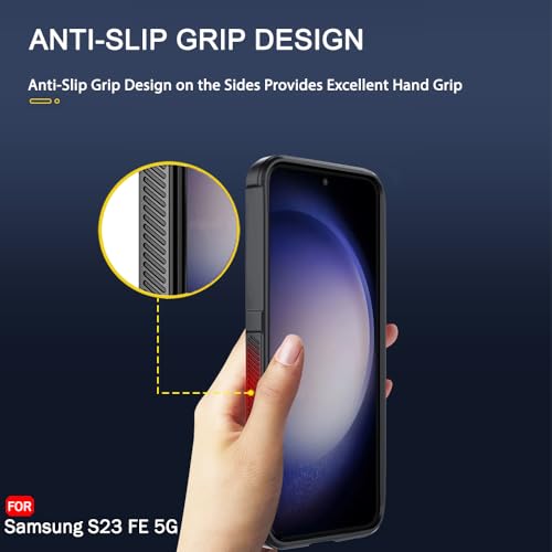 Image of TheGiftKart Liquid Silicon Back Cover Case for Samsung Galaxy S23 FE 5G | Shockproof Military Grade Protection | Micro-Fibre Cloth On Inner Side | Anti-Slip Grip Cover for Samsung S23 FE (TPU, Black)
