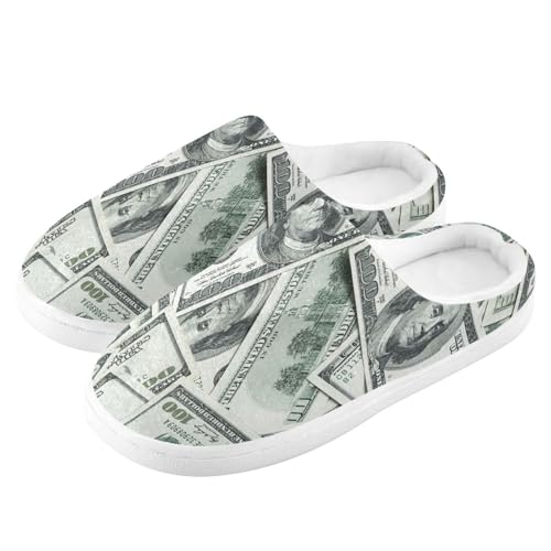 Funny American Dollar Slippers for Women Men, Money Womens House Memory Foam Slippers Indoor Slipper Socks House Shoes Bedroom Travel Shoe4