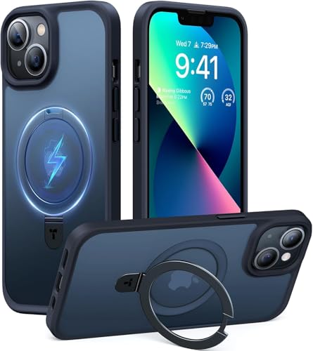 Image of iPhone 13 Magsafe Stand Case | Matte Design & 360 Protection | Military-Grade Apple iPhone 13 Cover | Ultra Premium - Blue