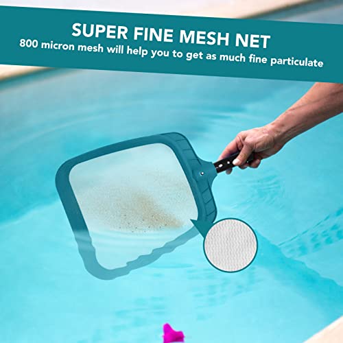 Image of POOLWHALE Professional Pool Skimmer Net,Fine Mesh Net Bag,Heavy Duty Swimming Leaf Skimmer Cleaning Tool - Fast Cleaning,Debris Pickup Removal- Fits Standard Swimming Pool Poles(No Pole)