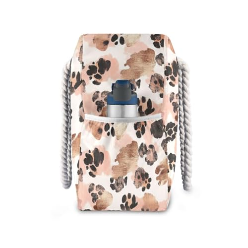 Rose Gold Leopard Print Portable Womens Travel Tote with side pocketes Weekender Overnight Perfect for Travel Pool Swim Beach Vacation Necessities3