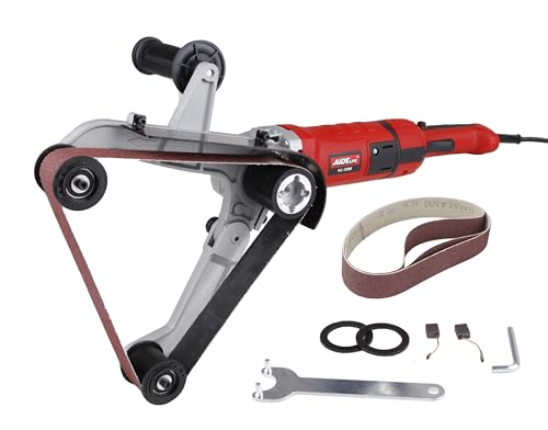 Aidelife Lijadora de banda de tubo, pulido para lijar madera y tubos de metal brillantare (1400 W, 600-3200 RPM, diámetro del tubo 180 mm, correa 760 x 40 mm)