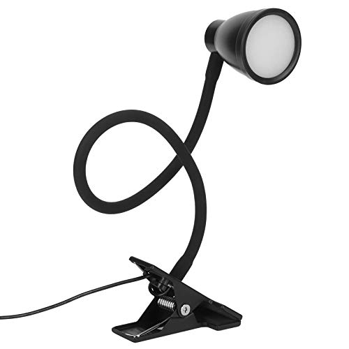 Clip On Rechargeable Reading Light USB Rechargeable Book Reading Light USB Dimming Easy for Eyes, for Bookworms & Kids (Type A Black)