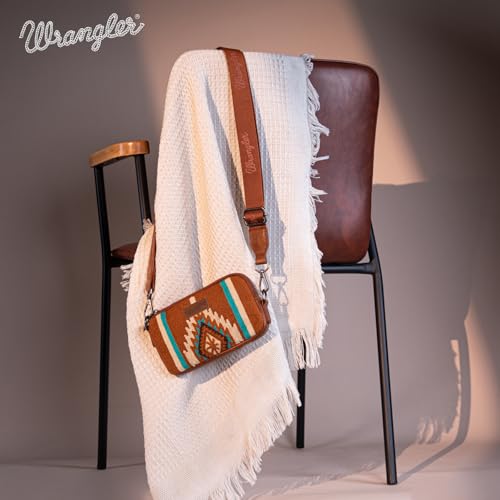 Wrangler Mini Crossbody Purse for Women Western Aztec Clutch Designer Tapestry Shoulder Handbags4