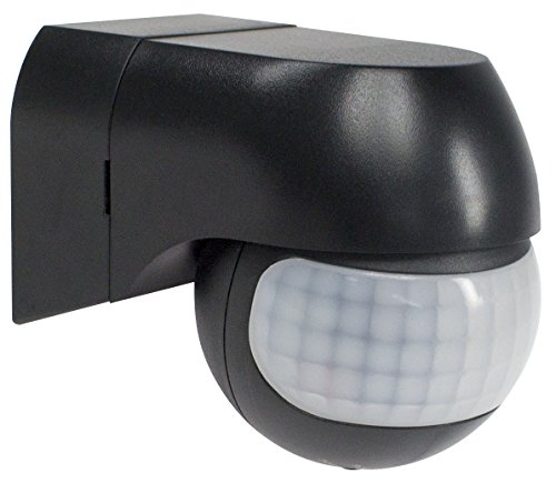 as - Schwabe 43804 Détecteur de mouvement infrarouge avec angle de détection de 180 degrés et portée de détection d'env. 12 m 1 pièce Noir