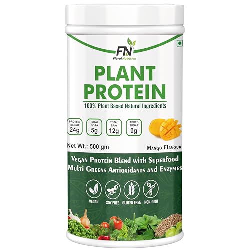 Floral Nutrition Plant Protein Powder-Brown Rice and Pea Protein,5gm BCAA & 24gm Protein for Men & Women (500gm - Mango Flavor) (B0CQYDSKCV) Amazon Price History, Amazon Price Tracker