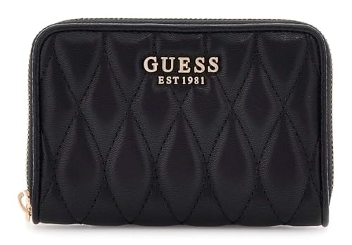 Porte-monnaie GUESS Valla Zip Around Wallet tout-en-un noir pour cartes et monnaie femme