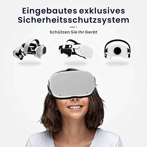 Oculus Quest2 VR Brille, 5200mAh Mobiles Power-Anpassungs Headset VR,Schnelles Aufladen Und Verstellbares Kopfband für Filme und Spiele vr Glasses (Schwarz) - Image 7