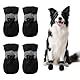 4 PCS Hundeschuhe Sommer, Hundeschuhe Pfotenschutz, Pfotenschutz für Hunde, Ausgestattet mit Reflektierendem Band, Geeignet für Den Lnnen- und Außenbereich, Atmungsaktiv und Verschleißfest/Schwarz 6