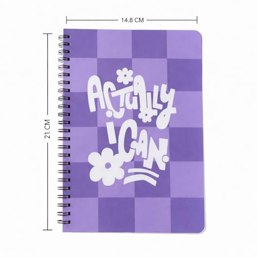 Image of PAPBOO A5 Handy, Actually, Easy to Carry Spiral Wiro Notebook : 100 GSM Natural Shade Paper, Dot Grid, 120 Pages, Journal, Diary, Gift