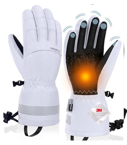 TANSTC Winter Gloves Men Women Waterproof Touchscreen Ski Gloves, 3M Thinsulate Thermal Snow Gloves with Windproof Cuff, Cold Weather Gloves for Cycling, Running, Hiking, Snowboarding, Skiing