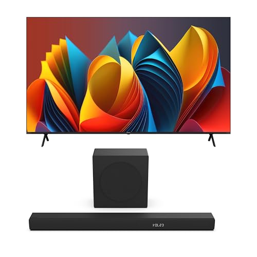 Hisense Bundle of 85E7NQ 215 cm (85 Zoll) Fernseher, 4K UHD, QLED, HDR10, HDR10+ decoding, HLG, Dolby Vision Atmos, 60Hz Panel, Bluetooth, Alexa Built HS3100
