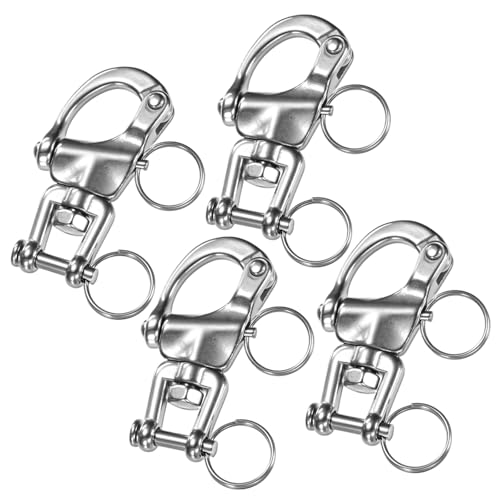 Lot de 4 manilles pivotantes 70mm 500kg mousqueton dégagement rapide