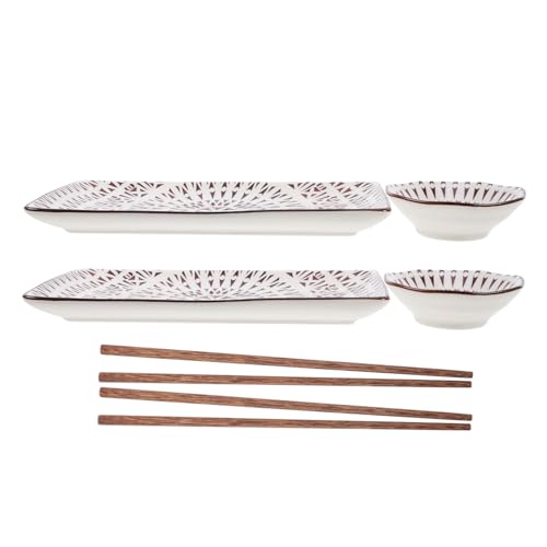 Set 2 platos cerámicos japoneses para sushi miniatura 1