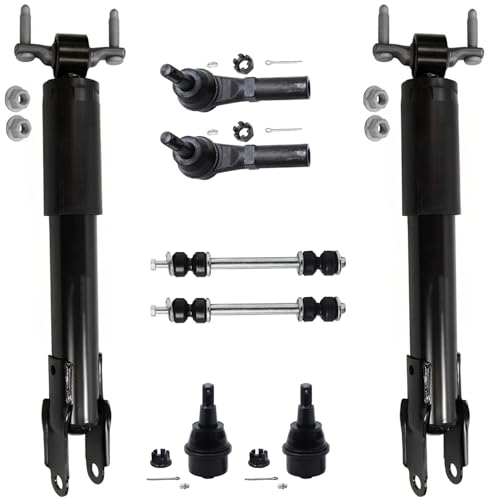 Image of Detroit Axle - Front 8pc Shock Absorbers Kit for 2011-2019 Chevy Silverado 2500HD 3500HD GMC Sierra 2500HD 3500HD, Shock Absorbers Sway Bars Tie Rods Lower Ball Joints Replacement