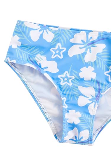 Image of COZYEASE Girls' 3 Piece Set Floral Print Bikini Swimsuit with Drawstring Beach Skirt Cute Ruched Bathing Suit