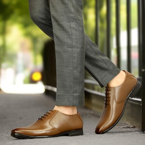 Image of Leatherful Formal Lace-up Derby Shoes for Men | Full Grain Leather | Office, Party, All Occassion | Genuine Leather | Smart Casual YKDB040