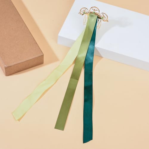Ddazzling Princess Rhinestone Gold Hair Comb With Satin Ribbons Halloween Birthday Accessories For Women Girls thumb #4