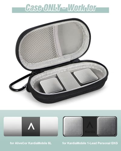 Image of Ultra-Hard Small Carrying Case for Wired Earbuds, Kardiamobile EKG Heart Monitor, Kardia Mobile 6L / 1L - Portable Mini IEM Case Universal Pouch Bag for in Ear Monitor, Airpods, Galaxy Buds, Earpods