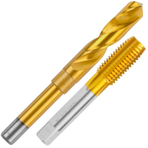 Image of 3 /4 inch-10 UNC Tap and 21 /32 inch Drill Bit kit for Metal,M2 HSS Drill and Tap Set
