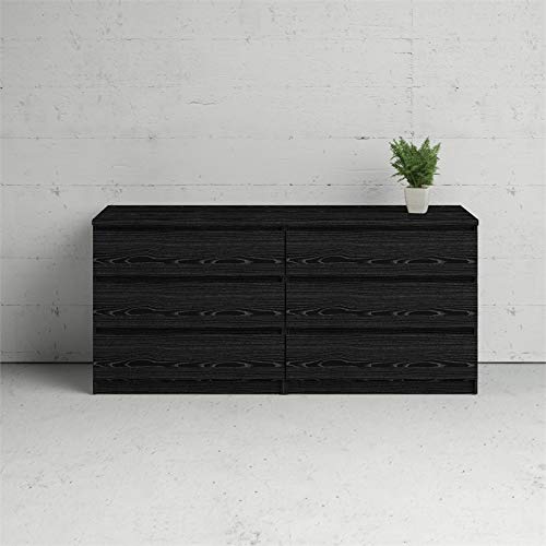 Tvilum 6 Drawer Double Dresser, Black Woodgrain #TOP1