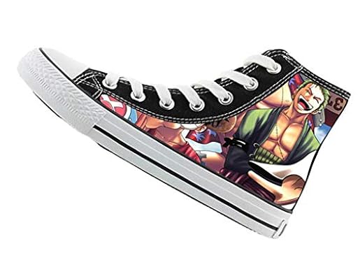 WANHONGYUE One Piece Anime Zapatillas Altas Zapatos de Lona con Cordones Zapatillas de Deporte Sneakers Unisex Adulto 42 EU Negro / 21 | Ya disponible en tu tienda friki favorita! En mundofriki.es!