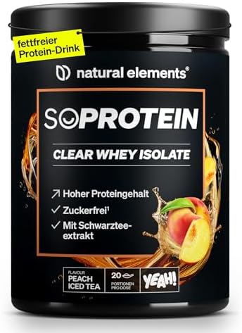 natural elements SoProtein Clear Whey Isolate – Peach Iced Tea Geschmack –