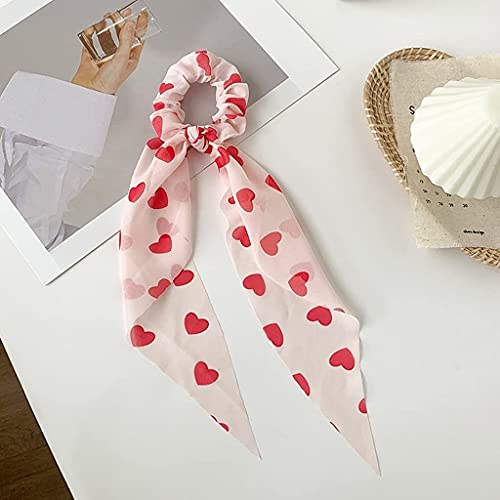 TiyabdB 2021 Dot D'ÉTÉ Point Floral Impression CORÉE ÉLASTIQUE Bandes DE CHIPIÈRE Longue RUBANE SCROMMES Femmes POYAUX POYAUX Echarpe Echarpe Coloris Solides Crêties Cover