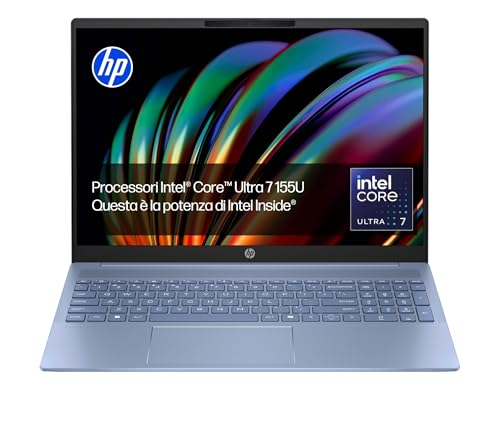 Pavilion 16-af0004sl, Intel Core Ultra 7-155U, Intel Evo, AI PC, RAM 16GB, SSD 1TB, Display 16" 2K OLED 120 Hz 400 Nits, Wi-Fi 6, Windows 11, Sky Blue - Notebook - Immagine 1