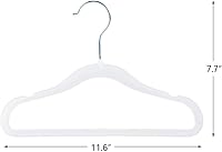 Vista 2 de Finnhomy Perchas antideslizantes para ropa para bebés y niños, paquete de 30 perchas de terciopelo con 10 clips para los dedos, color blanco