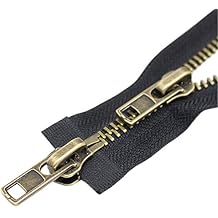YaHoGa #8 12 Inch Two Way Separating Jacket Zipper Large Antique Brass Metal Zippers for Jackets Coats Sewing Crafts 12" TW Anti-Brass